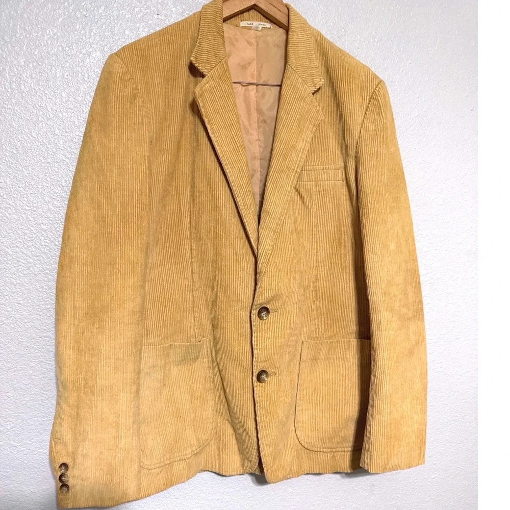VTG Bertini for Fantastic International Mens Corduroy Sport Coat Blazer 42L‎